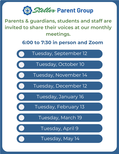 SPG Meetings are the 2nd Tuesday of every month, both in person at Steller or on Zoom